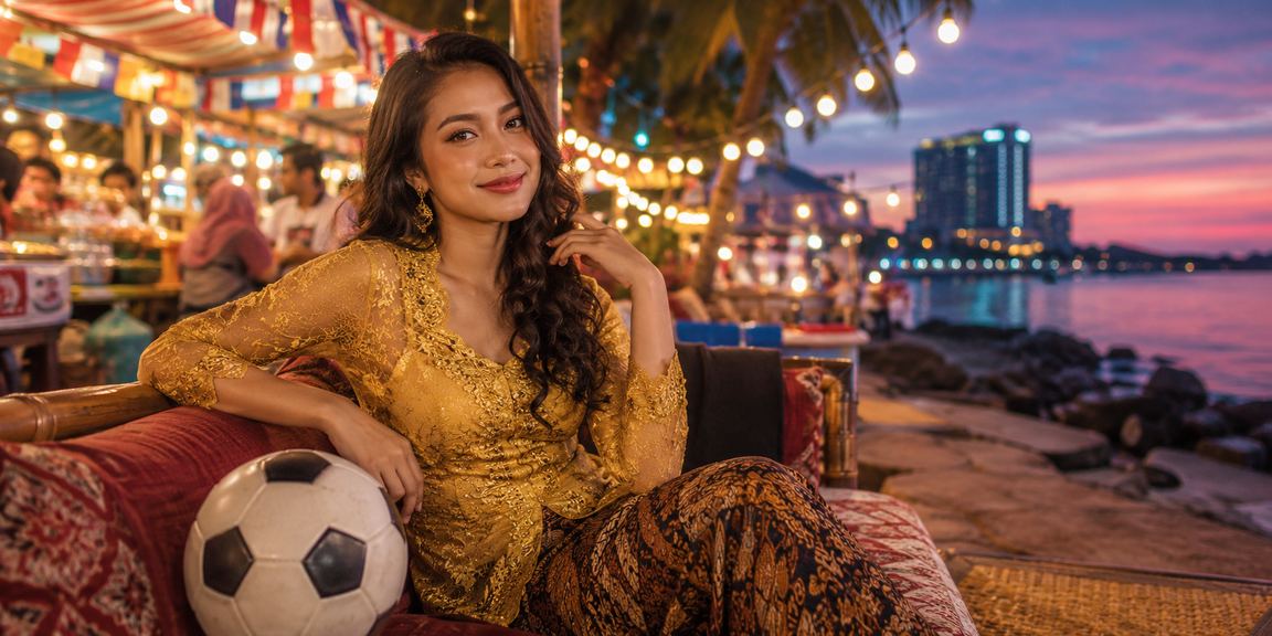 Pertaruhan bola sepak Malaysia dengan elemen pakaian kebaya tradisional